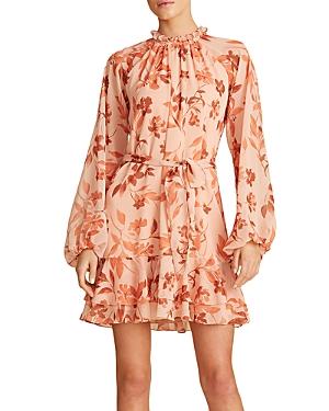 Ml Monique Lhuillier Printed Long Sleeve Shift Dress