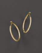 Diamond Inside-out Hoop Earrings In 14k Yellow Gold, .30 Ct. T.w.