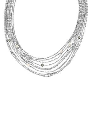 Karl Lagerfeld Paris Safety Pin & Pearl Multi Strand Necklace, 18
