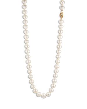Nadri Pave Clasp Genuine Pearl All Around Long Collar Necklace, 20