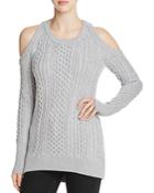Michael Michael Kors Cold-shoulder Cable-knit Sweater