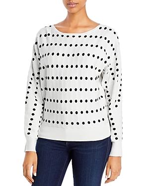 T Tahari Polka Dot Intarsia Sweater