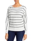 T Tahari Polka Dot Intarsia Sweater