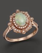 Opal And Diamond Antique Inspired Ring In 14k Rose Gold - 100% Exclusive
