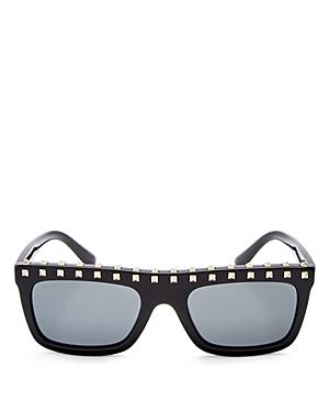 Valentino Embellished Rectangle Sunglasses, 51mm