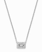Bloomingdale's Emerald-cut & Round Diamond Pendant Necklace In 14k White Gold, 0.50 Ct. T.w. - 100% Exclusive