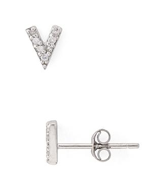 Bloomingdale's Diamond V Stud Earrings In Sterling Silver - 100% Exclusive