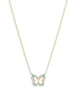 Adina Reyter 14k Yellow Gold Turquoise & Diamond Butterfly Pendant Necklace, 15-16