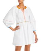 Staud Demi Contrast Trim Shirt Dress