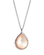 Ippolita Sterling Silver 925 Rock Candy Brown Shell & Rock Crystal Double Pendant Necklace, 16-18