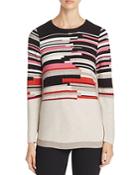 Nic+zoe Tonal Tides Variegated Stripe Sweater