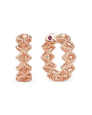 Roberto Coin 18k Rose Gold Roman Barocco Diamond Hoop Earrings