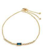 Bloomingdale's Blue Topaz & Diamond Bolo Bracelet In 14k Yellow Gold - 100% Exclusive