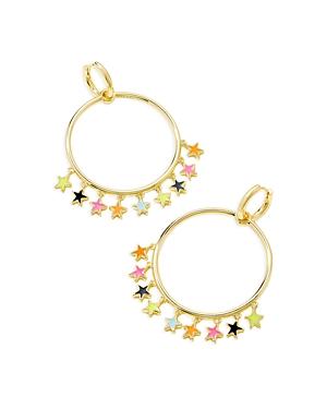 Kendra Scott Sloane Multicolor Star Charm Open Frame Drop Earrings In 14k Gold Plated