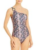 Shoshanna Sol Printed One Shoulder One Piece Swimsuit