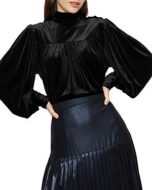 Ted Baker Ozma Velvet Balloon Sleeve Blouse