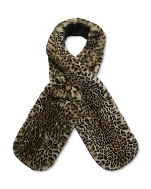 The Kooples Leopard Print Faux Fur Scarf