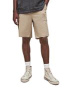 Allsaints Cobalt Cotton Blend Garment Washed Slim Fit Shorts