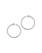 Bloomingdale's Diamond Sideway Hoop Earrings In 14k White Gold, 2.0 Ct. T.w. - 100% Exclusive