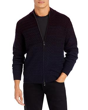 Corneliani Burg Cable Knit Zip Front Sweater