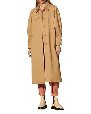 Sandro Henri Cotton Detachable Chain Trench Coat