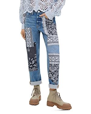 Maje Pandana Patched Boyfriend Jeans