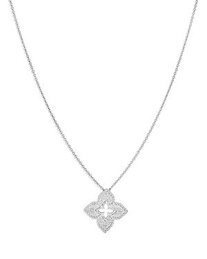 Roberto Coin 18k White Gold Venetian Princess Diamond Pendant Necklace, 18