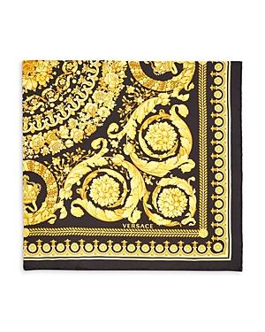 Versace Baroque Floral Print Silk Scarf
