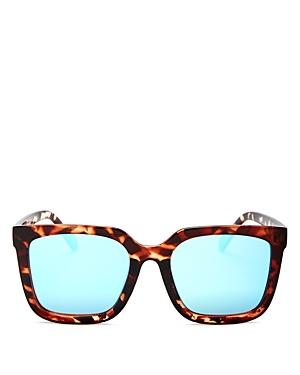 Quay Genesis Mirrored Oversized Square Sunglasses, 55mm