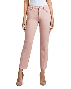 L'agence Sada Cropped Straight Jeans In Dusty Pink