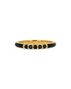 Rachel Reid 14k Yellow Gold Black Diamond Enamel Band Ring