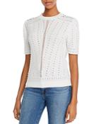 See By Chloe Mixed-knit Short Sleeve Top