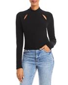 Wayf Cissy Mock Neck Cutout Top