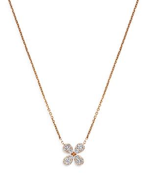 Bloomingdale's Diamond Flower Pendant Necklace In 14k Rose Gold, 0.33 Ct. T.w. - 100% Exclusive