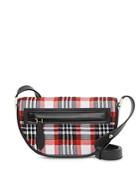 Burberry Olympia Mini Knitted Tartan & Leather Shoulder Bag