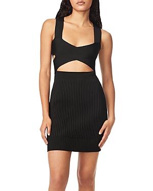 Herve By Herve Leger Crossover Ribbed Knit Dress