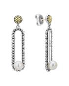 Lagos 18k Yellow Gold & Sterling Silver Luna Cultured Freshwater Pearl Drop Earrings