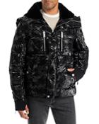 Karl Lagerfeld Paris Smoke Print Fleece Lined Puffer Jacket