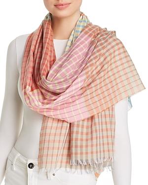 Abstract Color-block Plaid Scarf