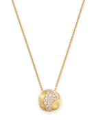 Marco Bicego 18k Yellow Gold Africa Pave Diamond Boule Pendant Necklace, 16.5