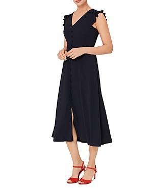 Hobbs London Vivien Ruffled Satin Midi Dress