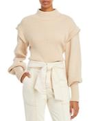 Jonathan Simkhai Standard Mock Neck Balloon Sleeve Sweater