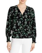 Karl Lagerfeld Paris Printed Smocked-hem Top
