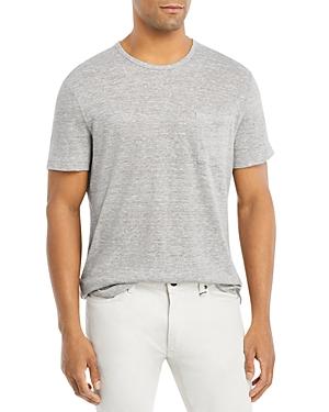John Varvatos Star Usa Linen & Cotton Feeder Stripe Pocket Tee