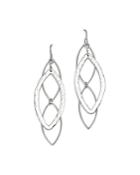 Sterling Silver Hammered Marquise Drop Earrings - 100% Exclusive