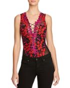 Guess Bestia Embroidered Lace-up Bodysuit
