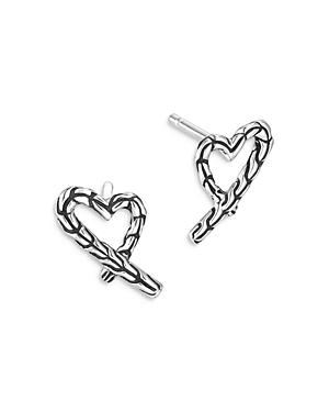 John Hardy Sterling Silver Classic Chain Adwoa Silver Heart Stud Earrings