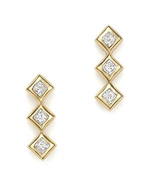 Zoe Chicco 14k Yellow Gold Triple Drop Earrings With Diamonds