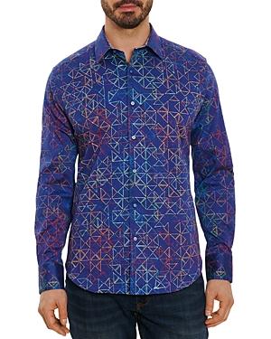 Robert Graham Santiago Cotton Stretch Geo Print Classic Fit Button Down Shirt