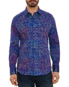 Robert Graham Santiago Cotton Stretch Geo Print Classic Fit Button Down Shirt